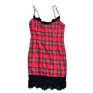 16. The Vintage Shop Plaid Dress Red/Black Medium